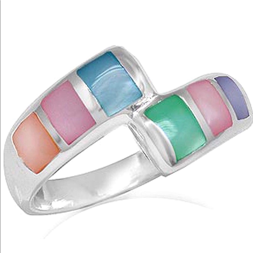 Mother of Pearl 18K White Gold on Sterling Silver